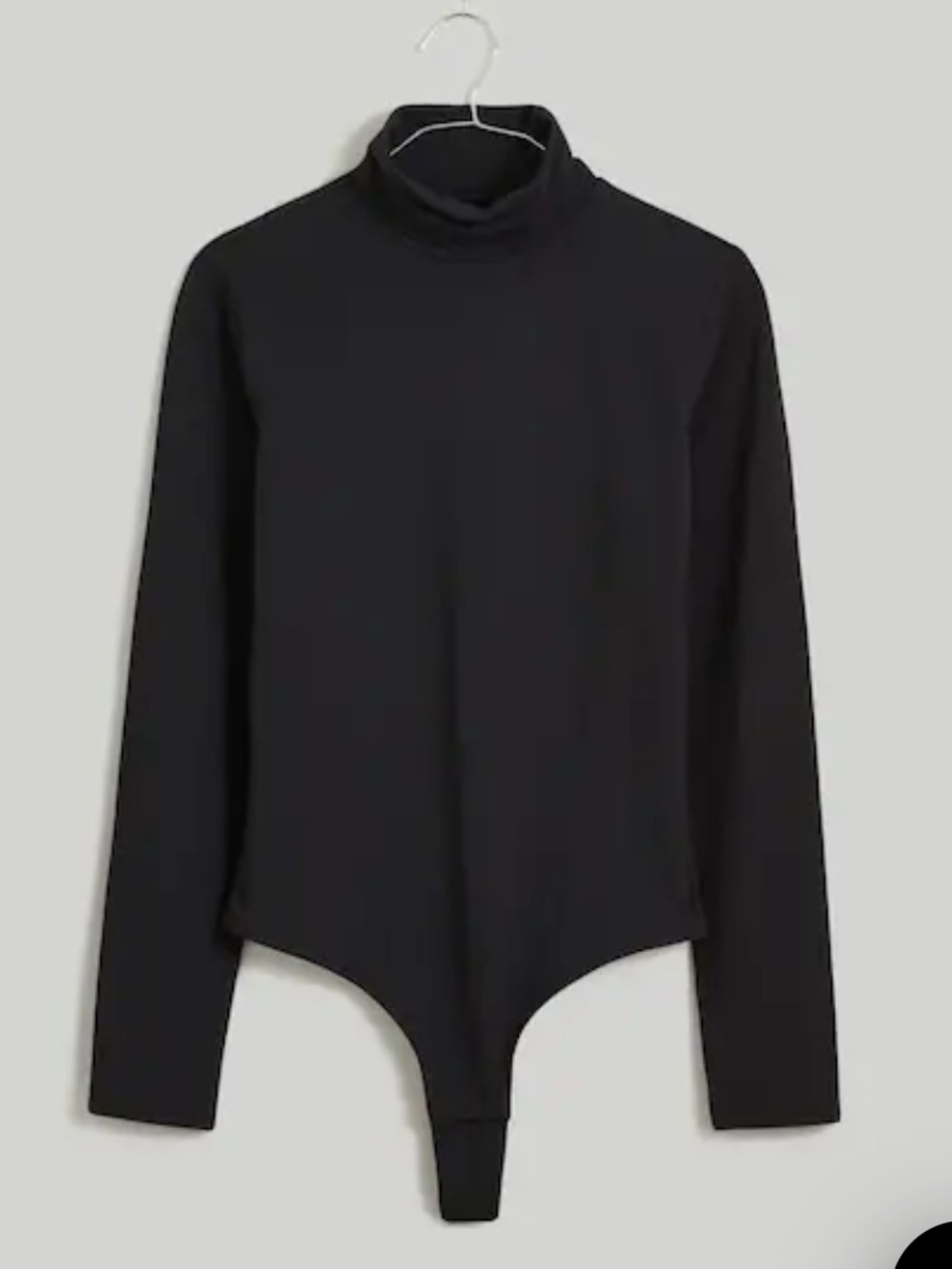 MADEWELL Womens Turtleneck Long Sleeve Thong Bodysuit XS Black Layer N0419
